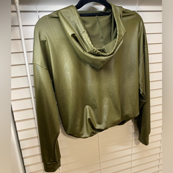 Olive Green Satin Jogger Set – Women - Picture 4 of 7